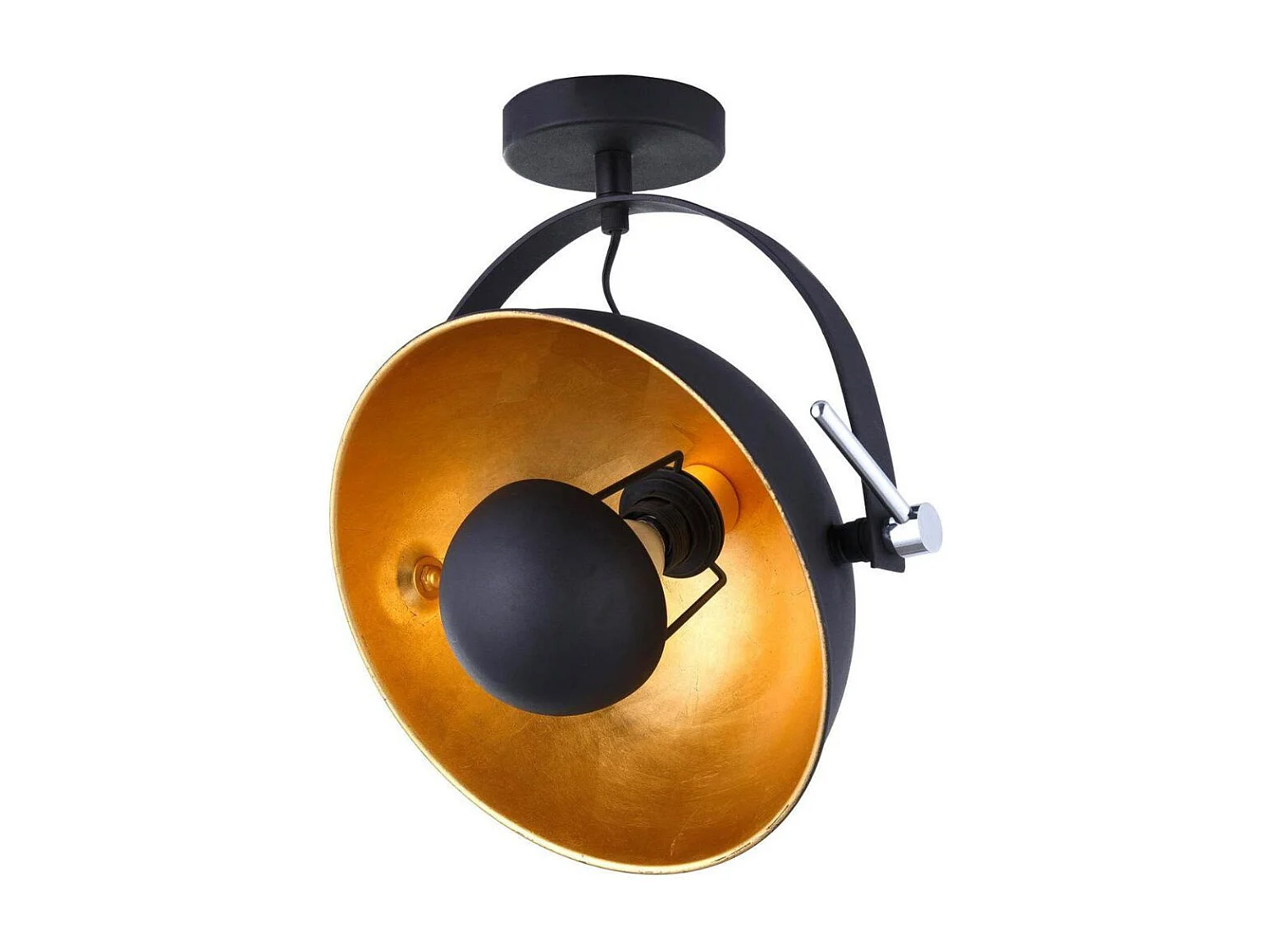 Plafonnier en métal noir et doré Ø26cm - SIMRIT
