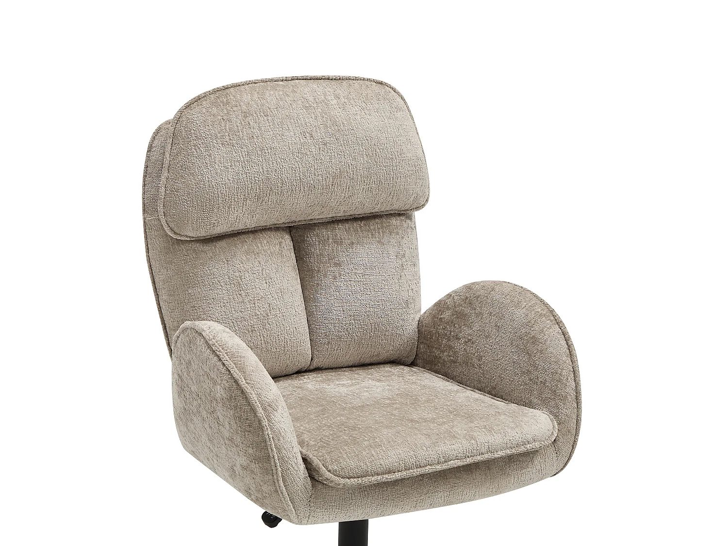 Fauteuil de bureau - Tissu texturé - Beige et noir - ODUNE