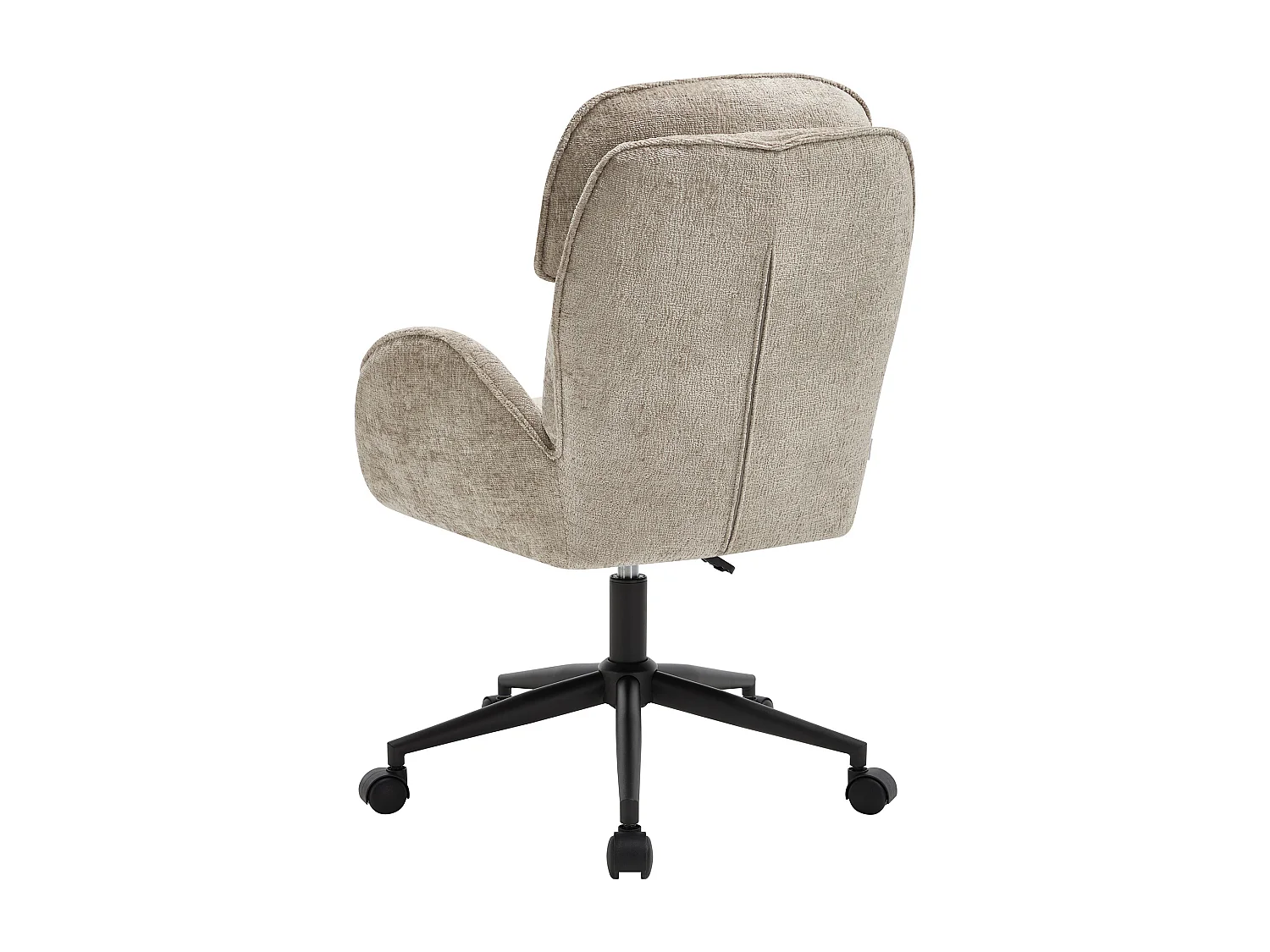 Fauteuil de bureau - Tissu texturé - Beige et noir - ODUNE