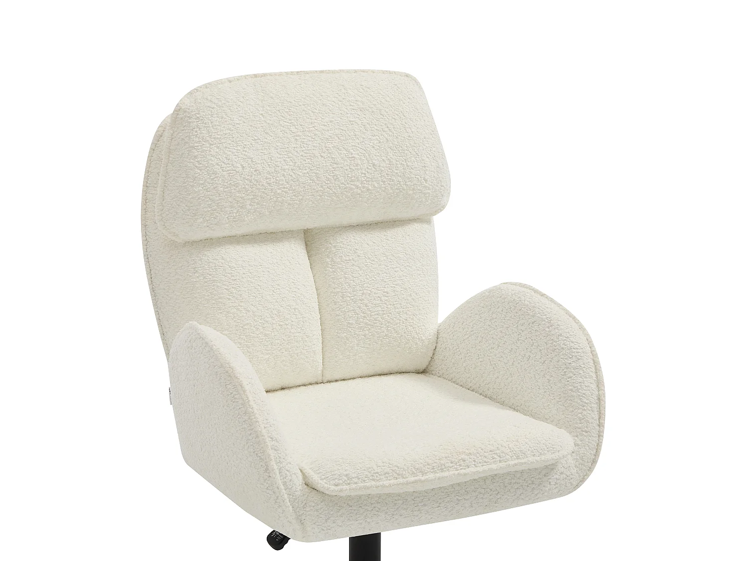 Fauteuil de bureau - Tissu bouclette - Blanc et noir - ODUNE