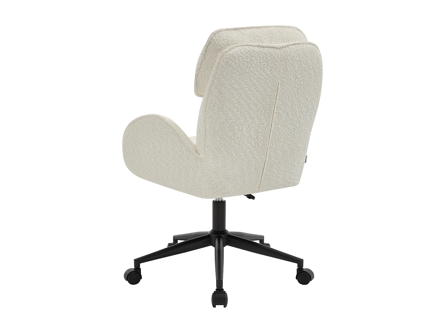Fauteuil de bureau - Tissu bouclette - Blanc et noir - ODUNE