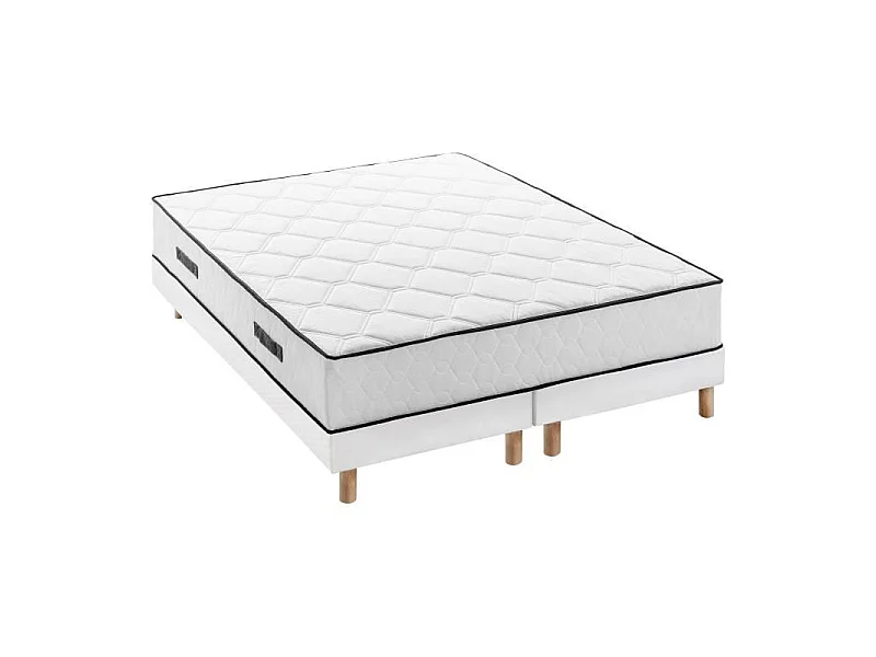 Ensemble matelas 180x200 cm + sommiers 2x90x200 cm - Ressorts ensachés - 7 zones de confort - 27 cm - Équilibré - DEKO DREAM