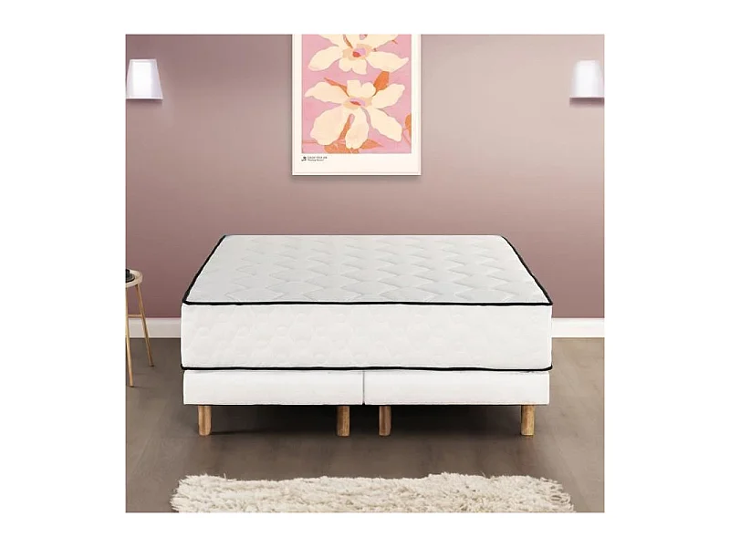 Ensemble matelas 180x200 cm + sommiers 2x90x200 cm - Ressorts ensachés - 7 zones de confort - 27 cm - Équilibré - DEKO DREAM