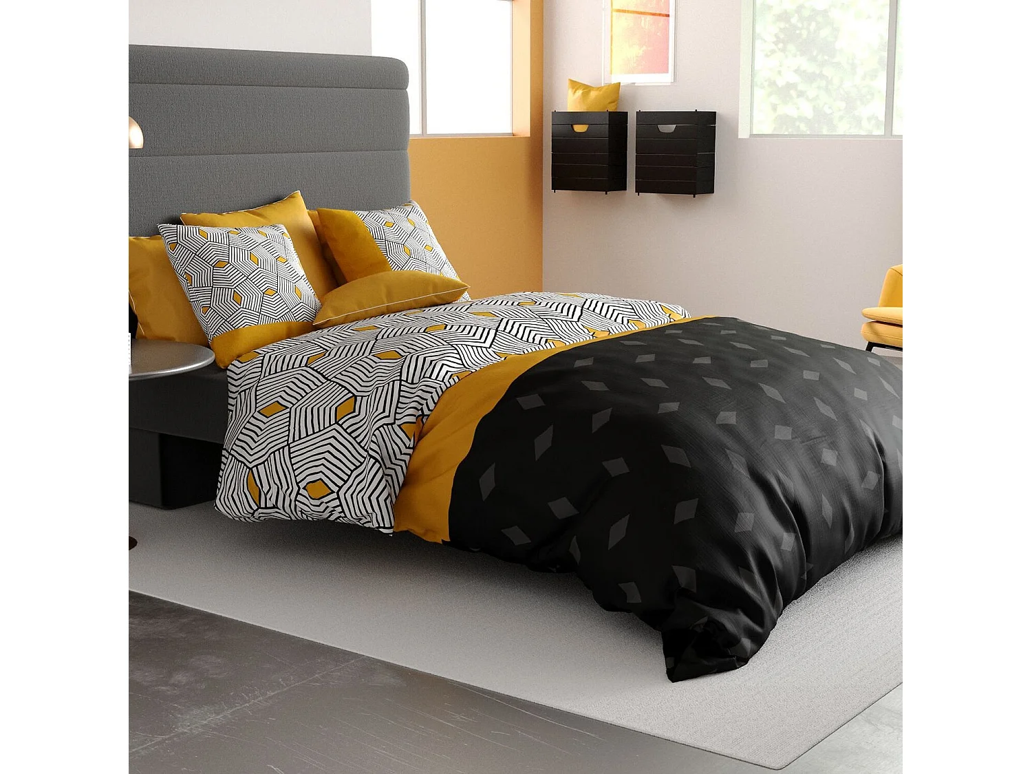 Parure Housse De Couette  Faro 100% Coton Imprimée