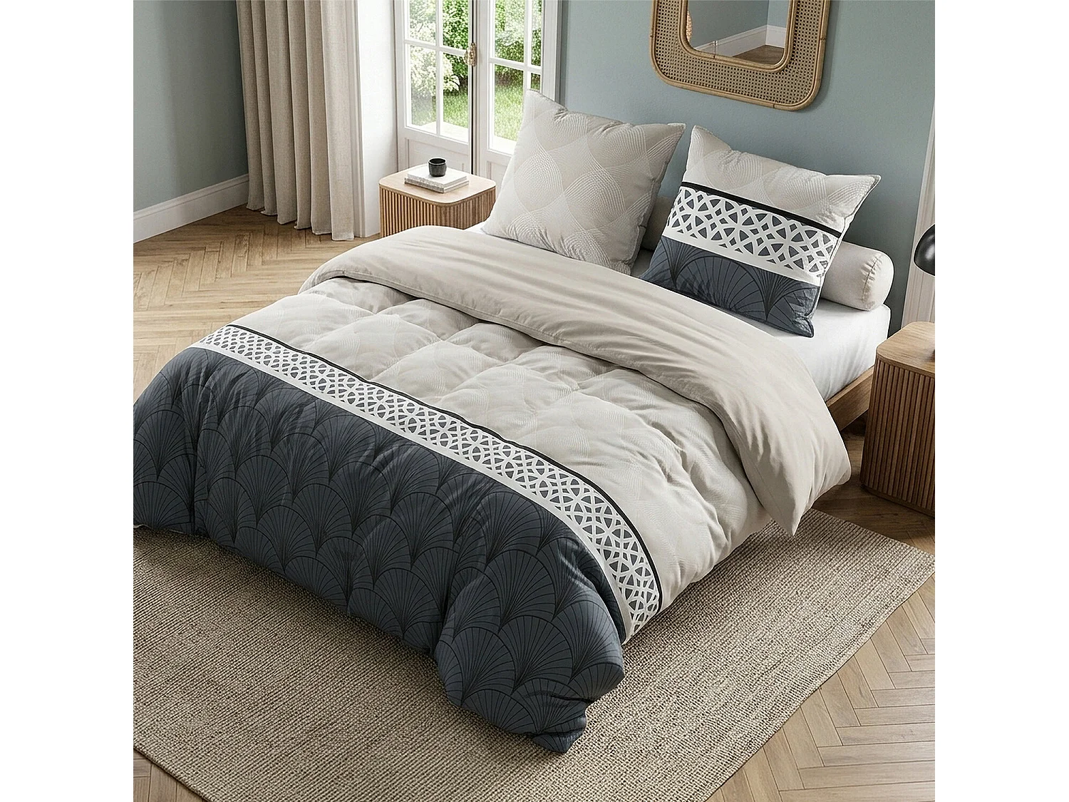 Parure housse de couette ARCADIA Coton 57 fils