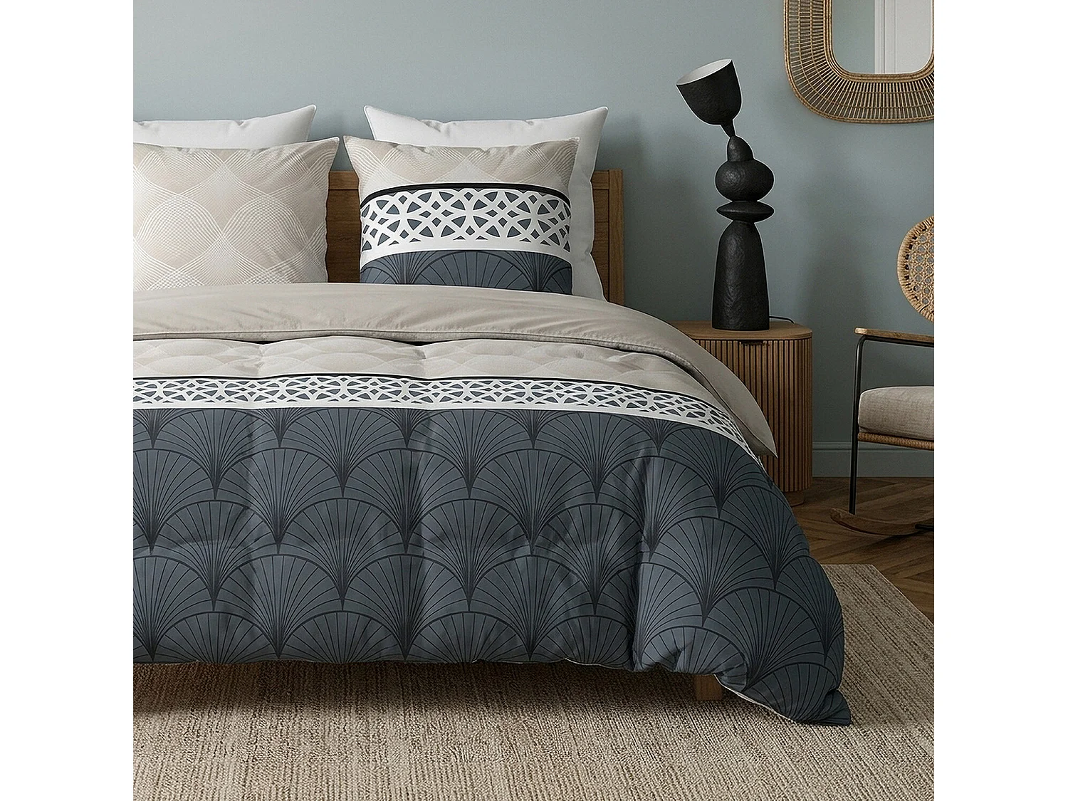 Parure housse de couette ARCADIA Coton 57 fils