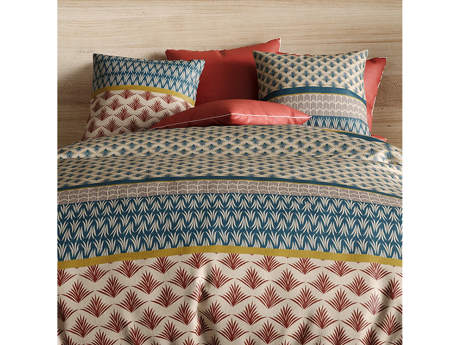 Parure Housse De Couette  Manille 100% Coton Imprimée