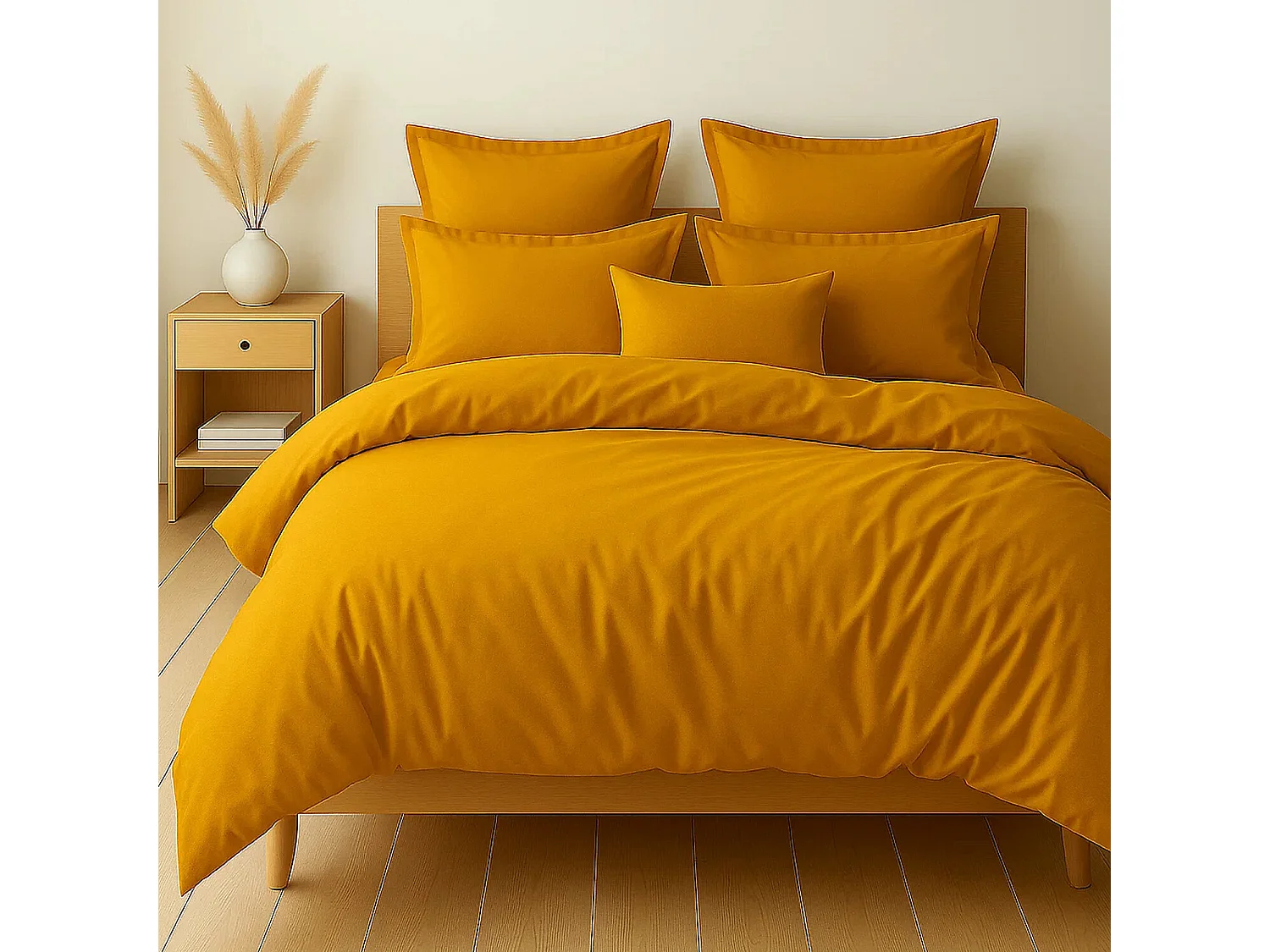 Parure Housse De Couette 100% Coton Safran