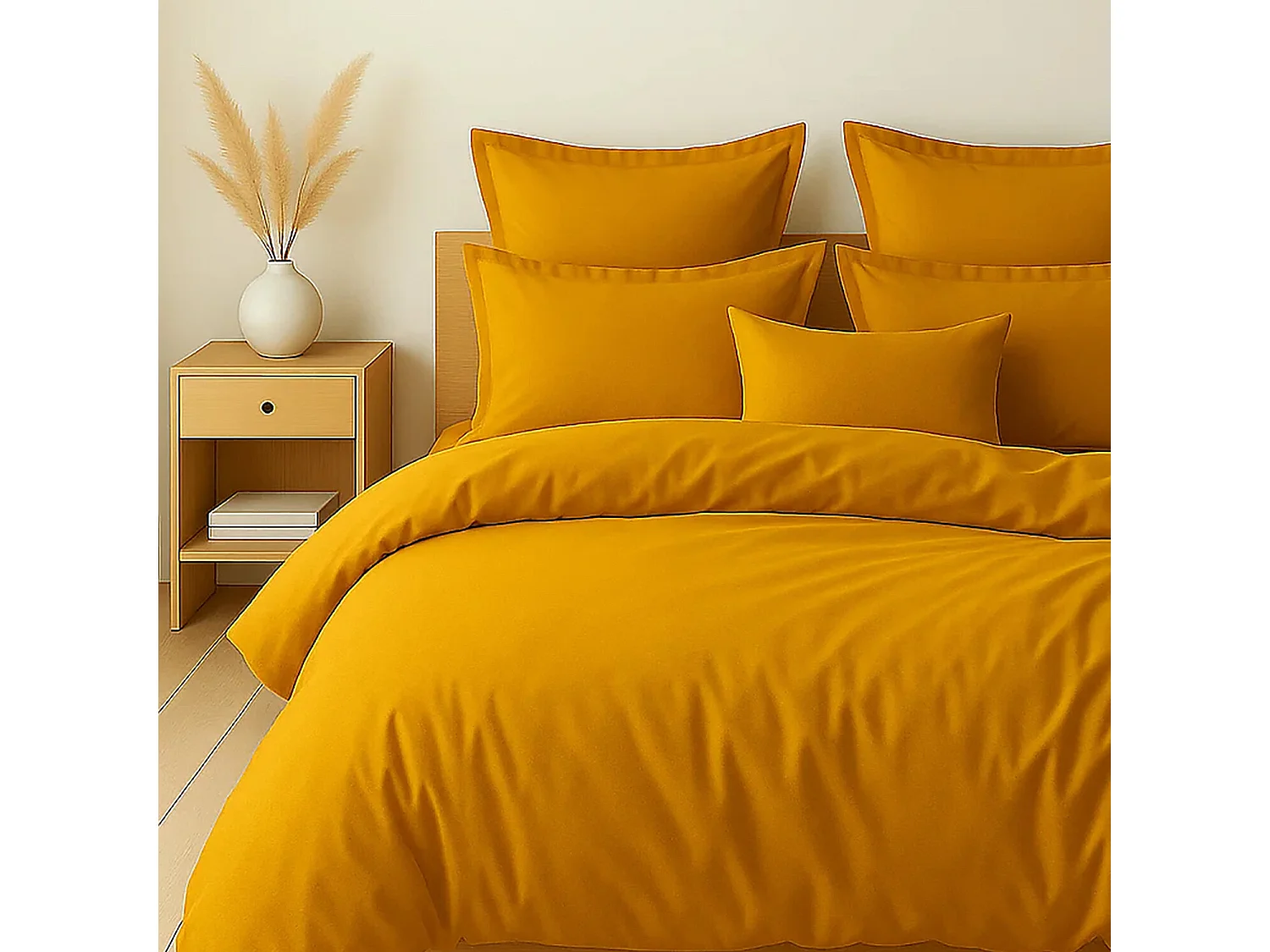 Parure Housse De Couette 100% Coton Safran