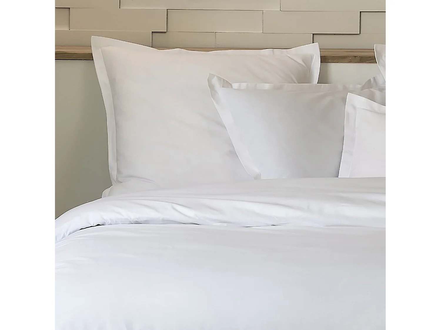 Parure Housse De Couette 100% Percale De Coton Blanc Pur