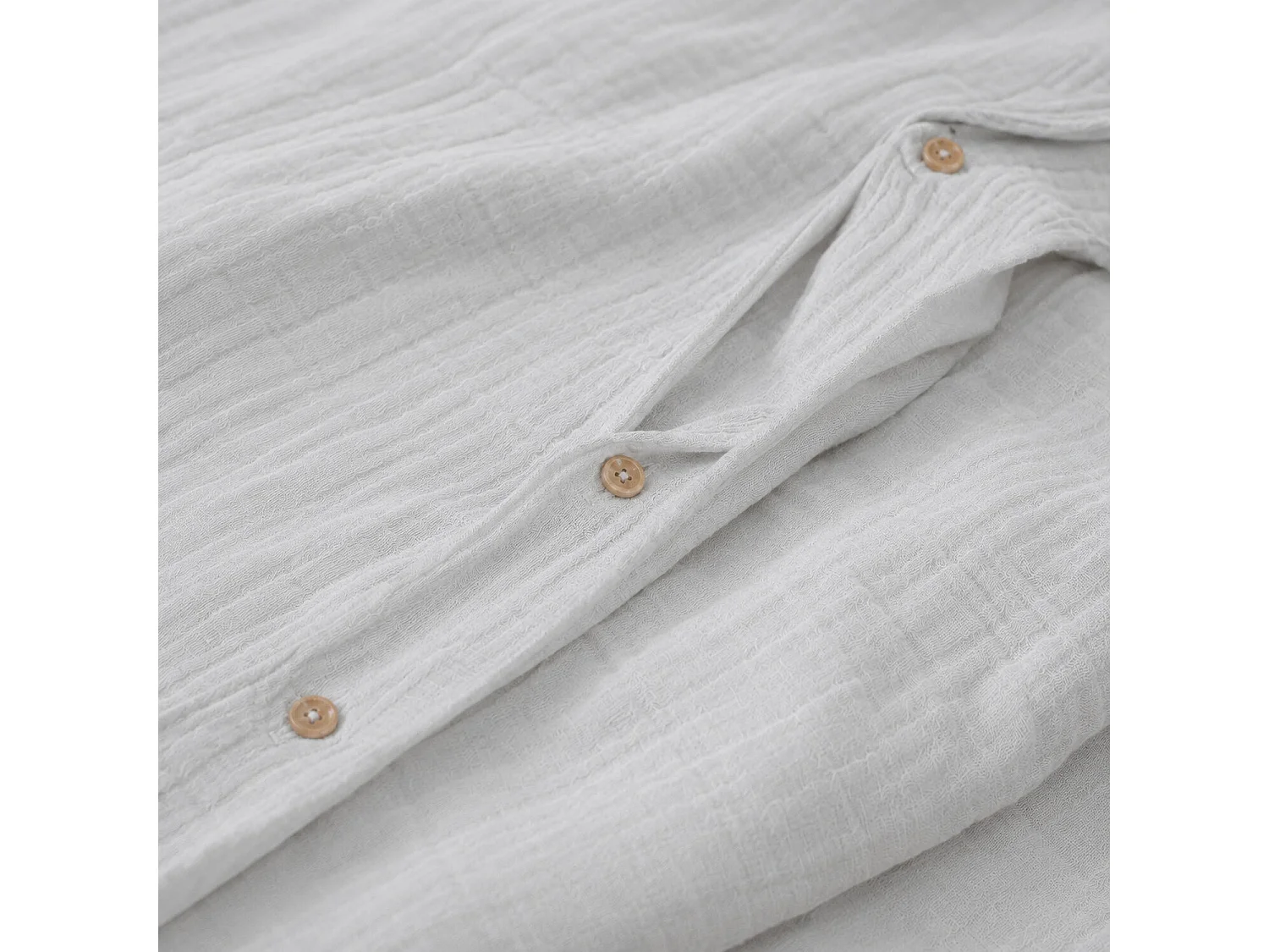 Parure Housse De Couette 100% Gaze De Coton Gris Glacier