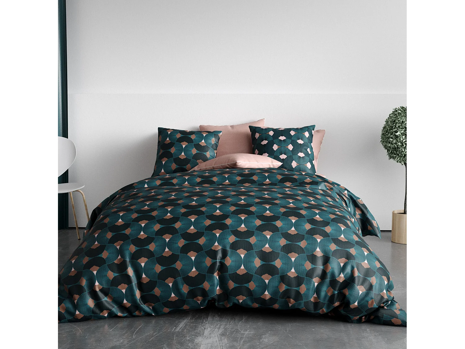 Parure Housse De Couette  Greek 100% Coton Imprimée