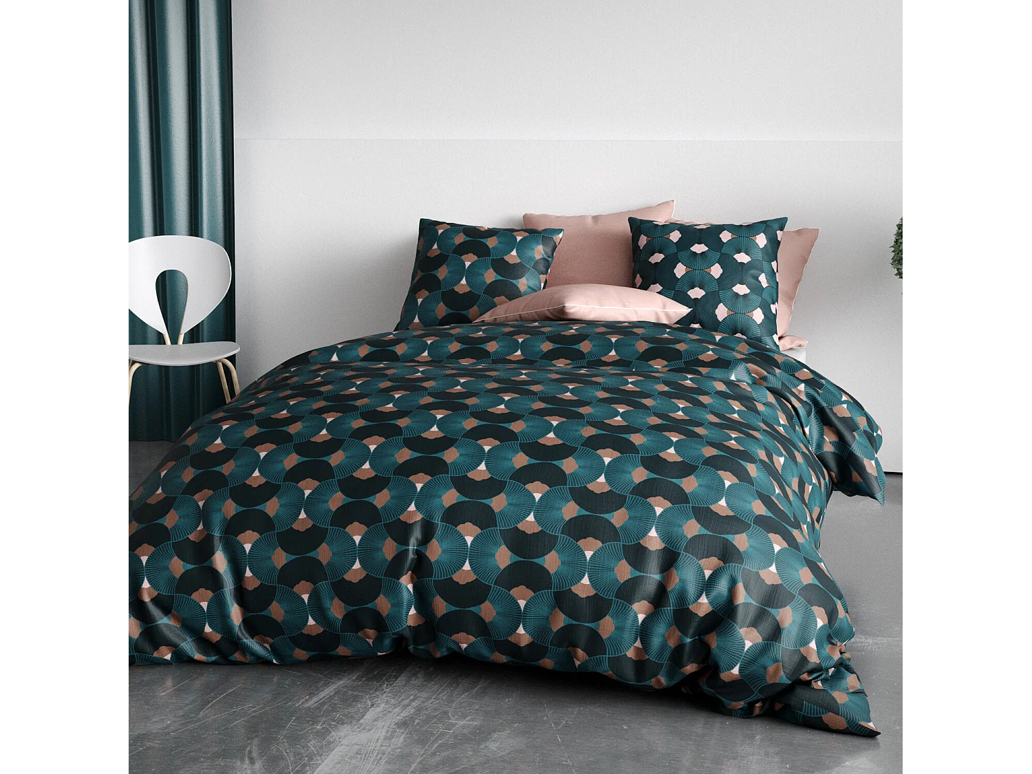 Parure Housse De Couette  Greek 100% Coton Imprimée