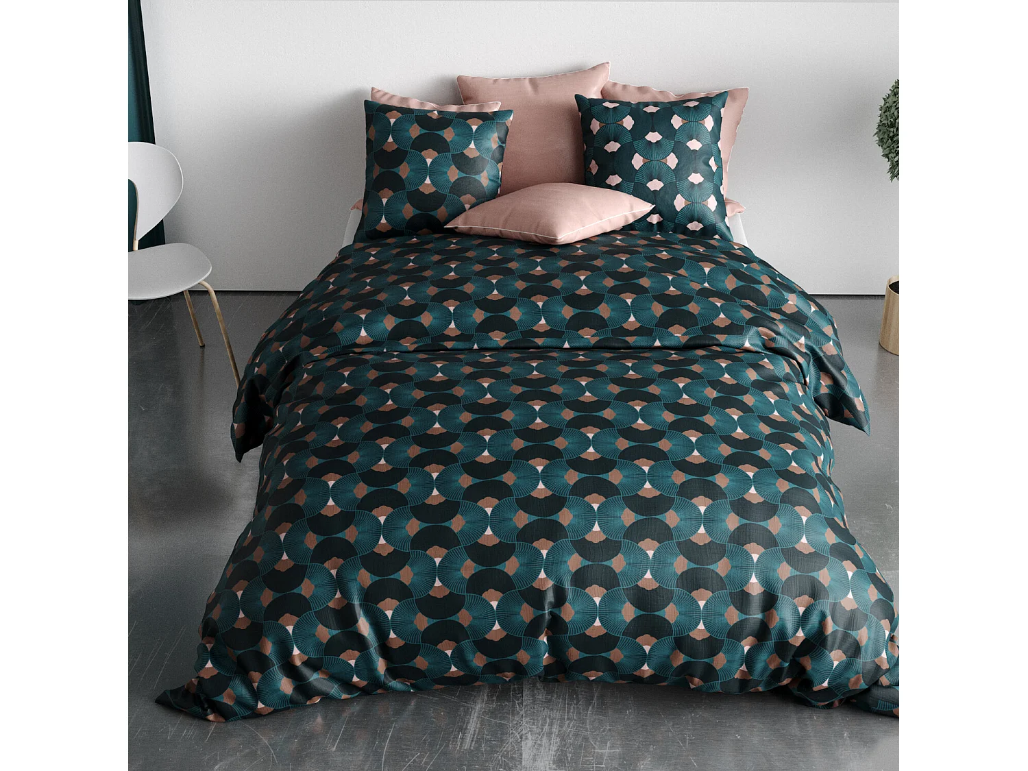Parure Housse De Couette  Greek 100% Coton Imprimée