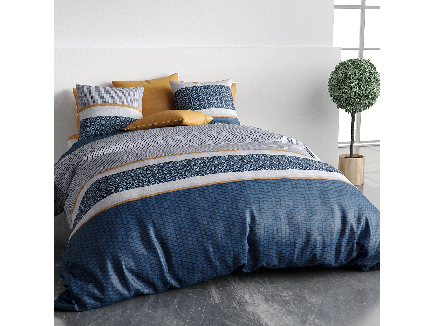Parure Housse De Couette  Zante 100% Coton Imprimée