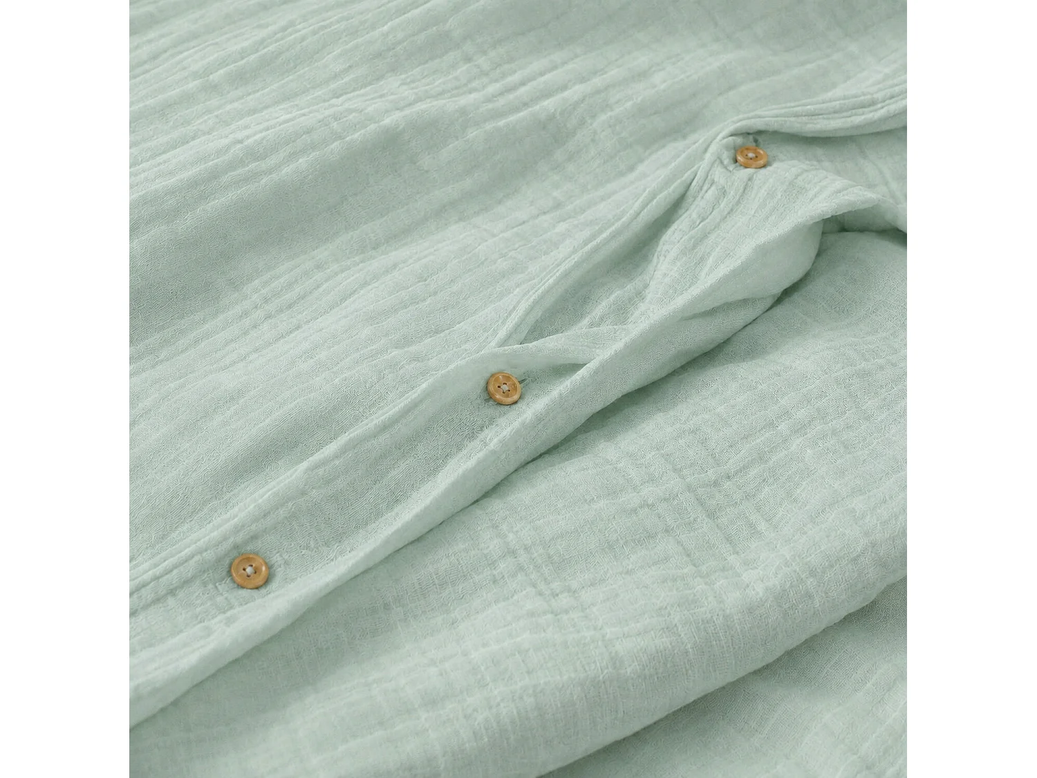 Parure Housse De Couette 100% Gaze De Coton Vert Givrée