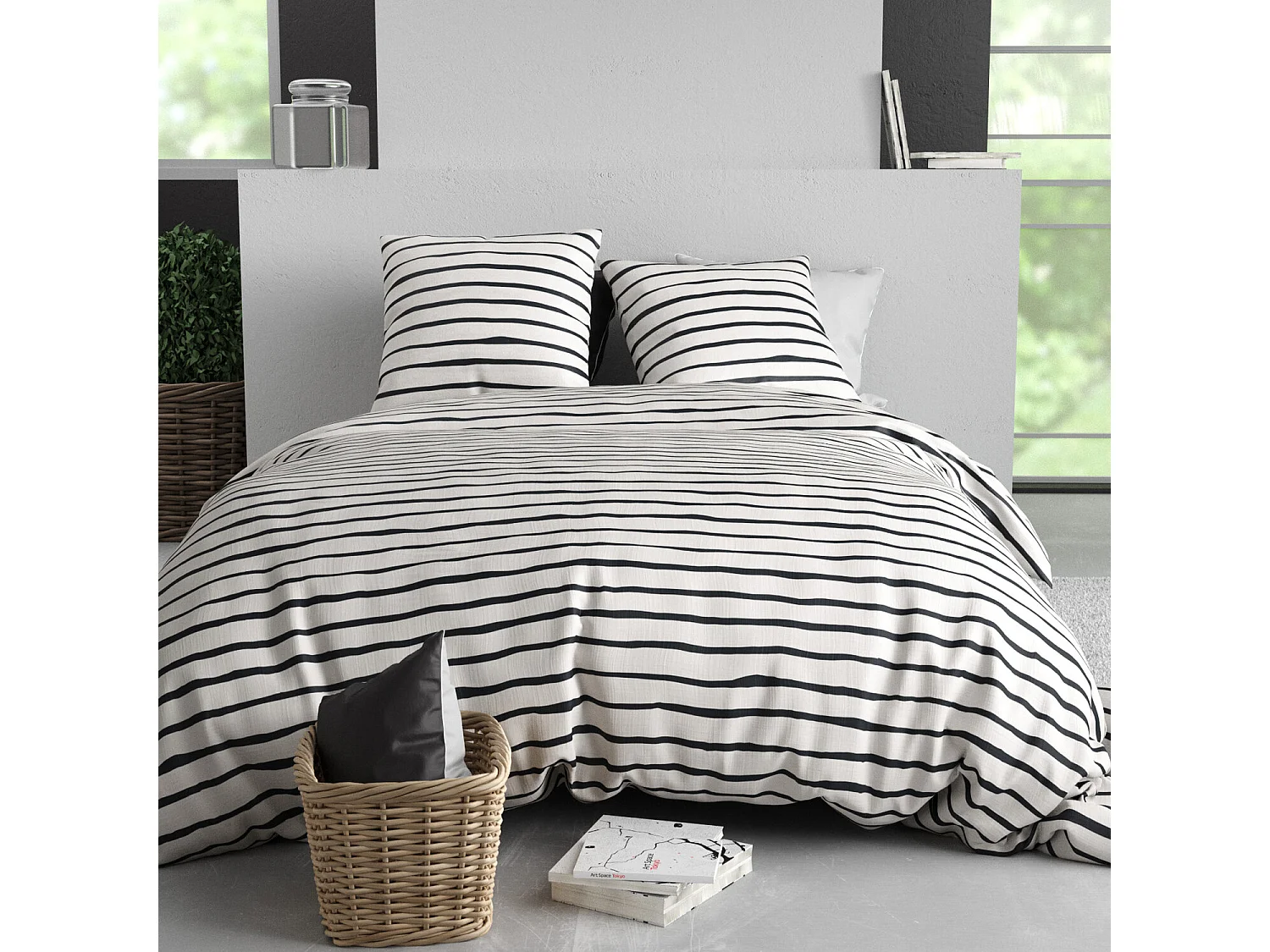 Parure housse de couette roxanne polycoton imprimée