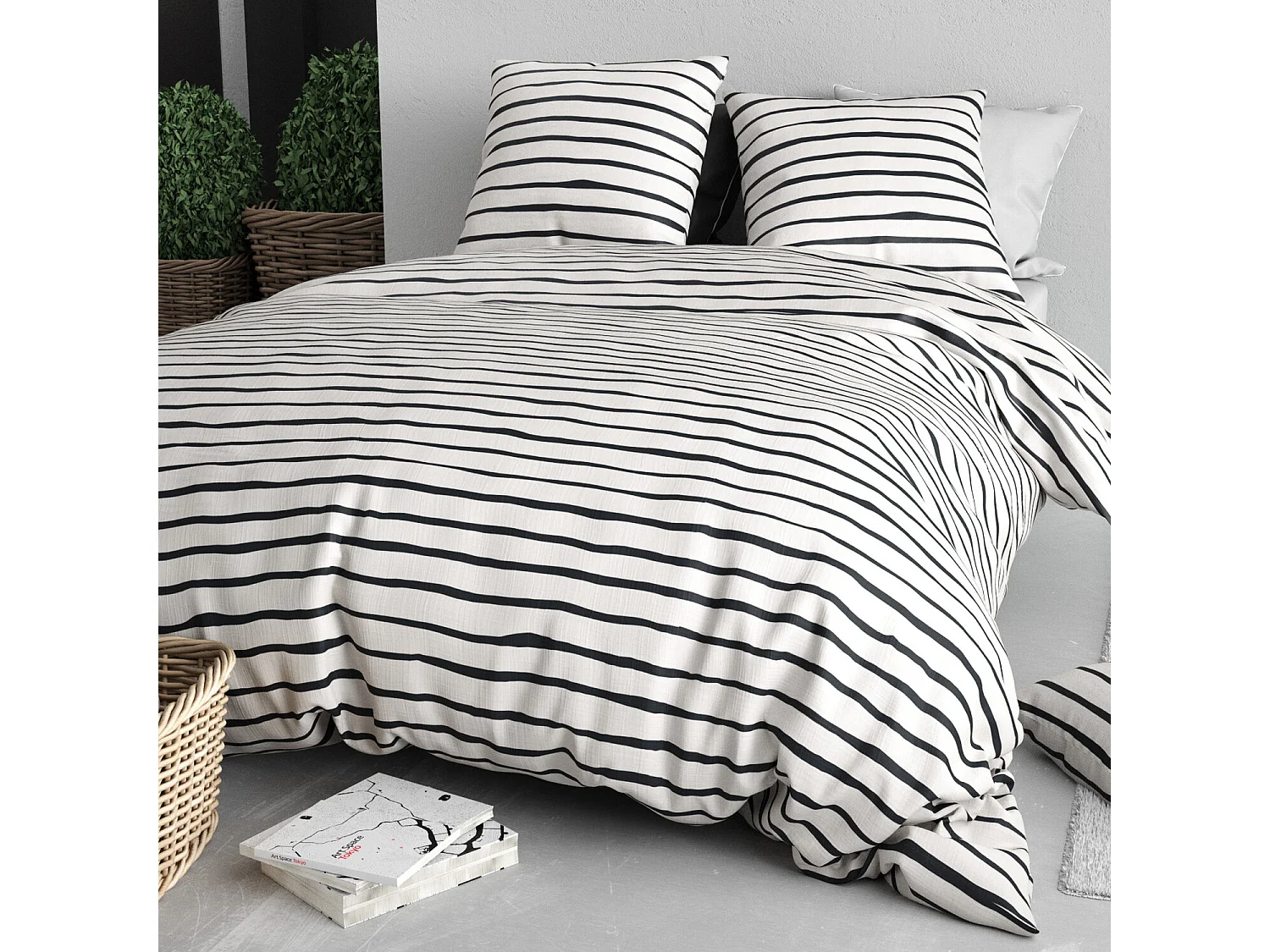 Parure housse de couette roxanne polycoton imprimée