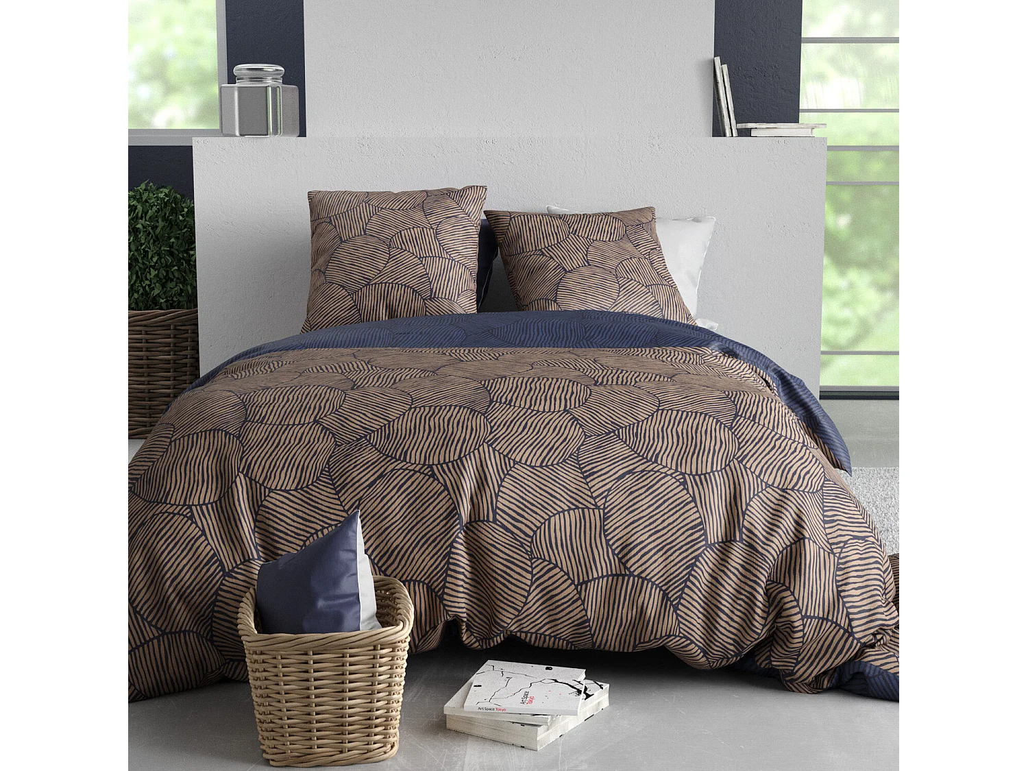 Parure Housse De Couette  Ninon 100% Coton Imprimée