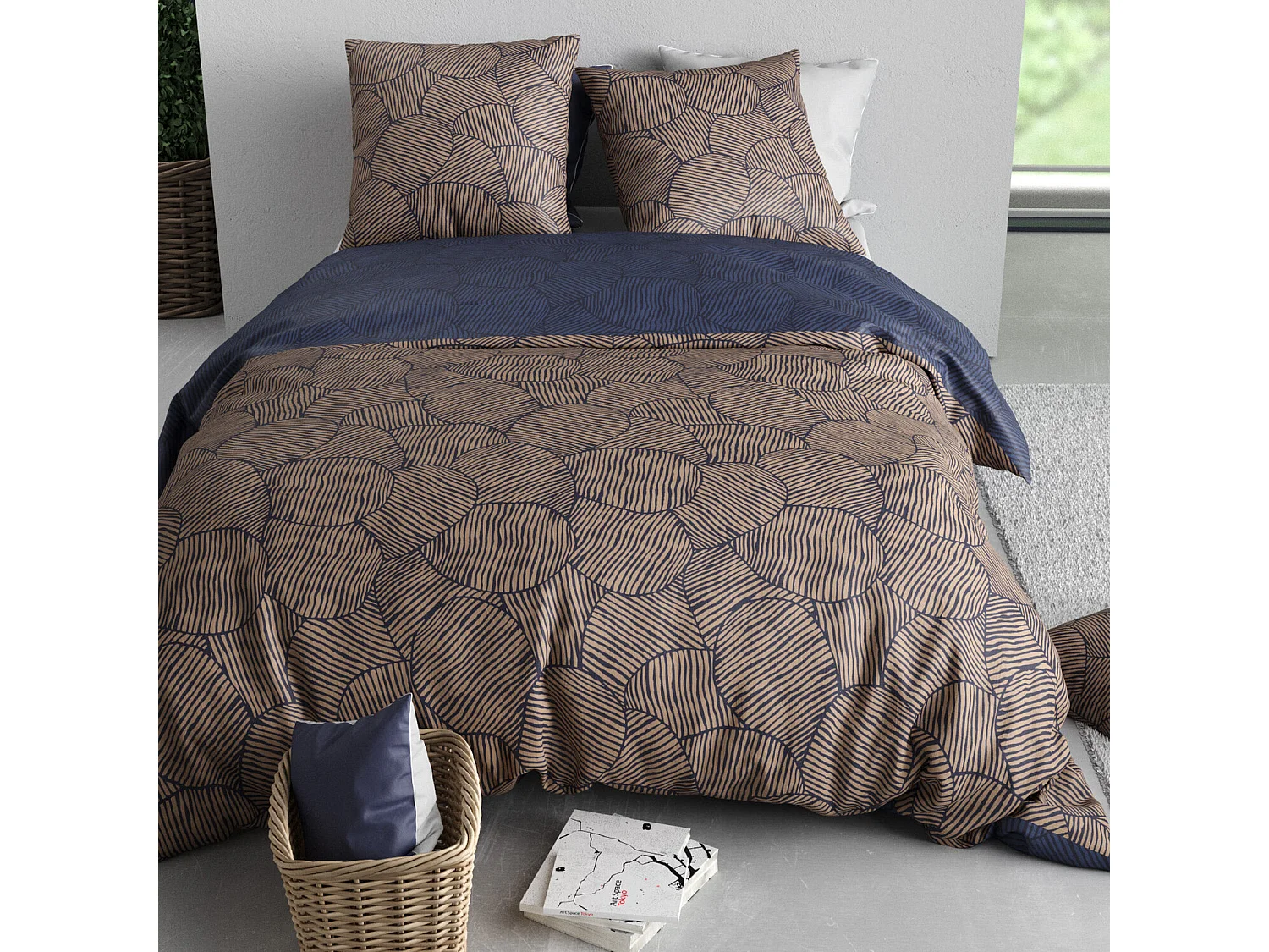 Parure Housse De Couette  Ninon 100% Coton Imprimée