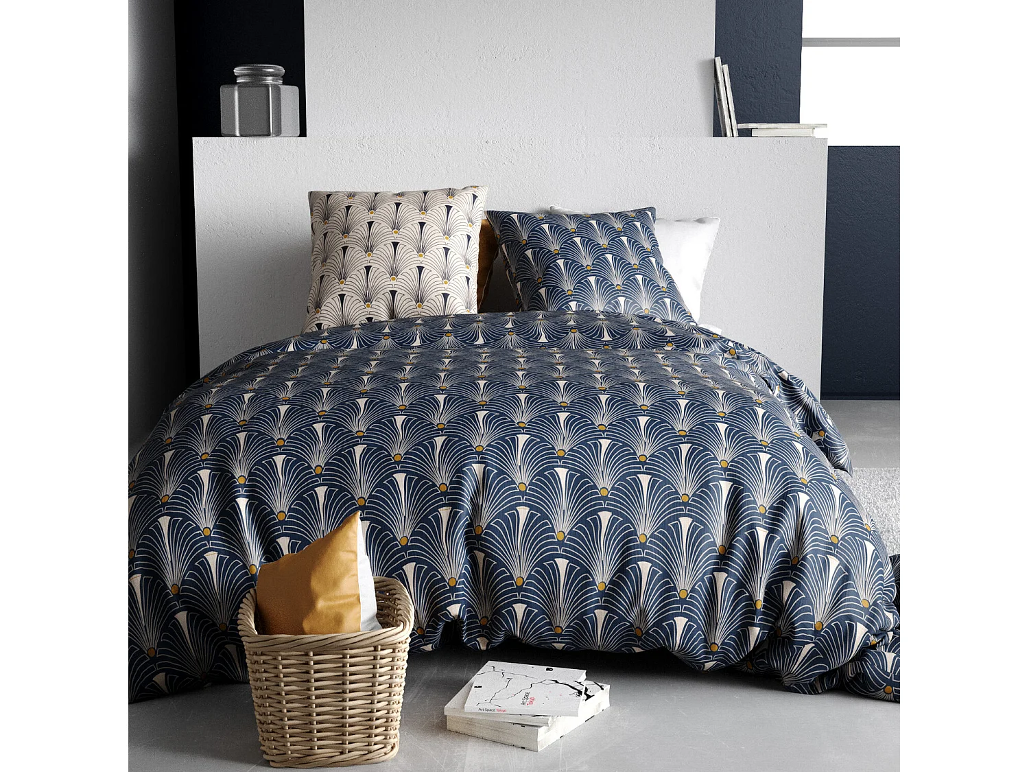 Parure Housse De Couette  Paon 100% Coton Imprimée