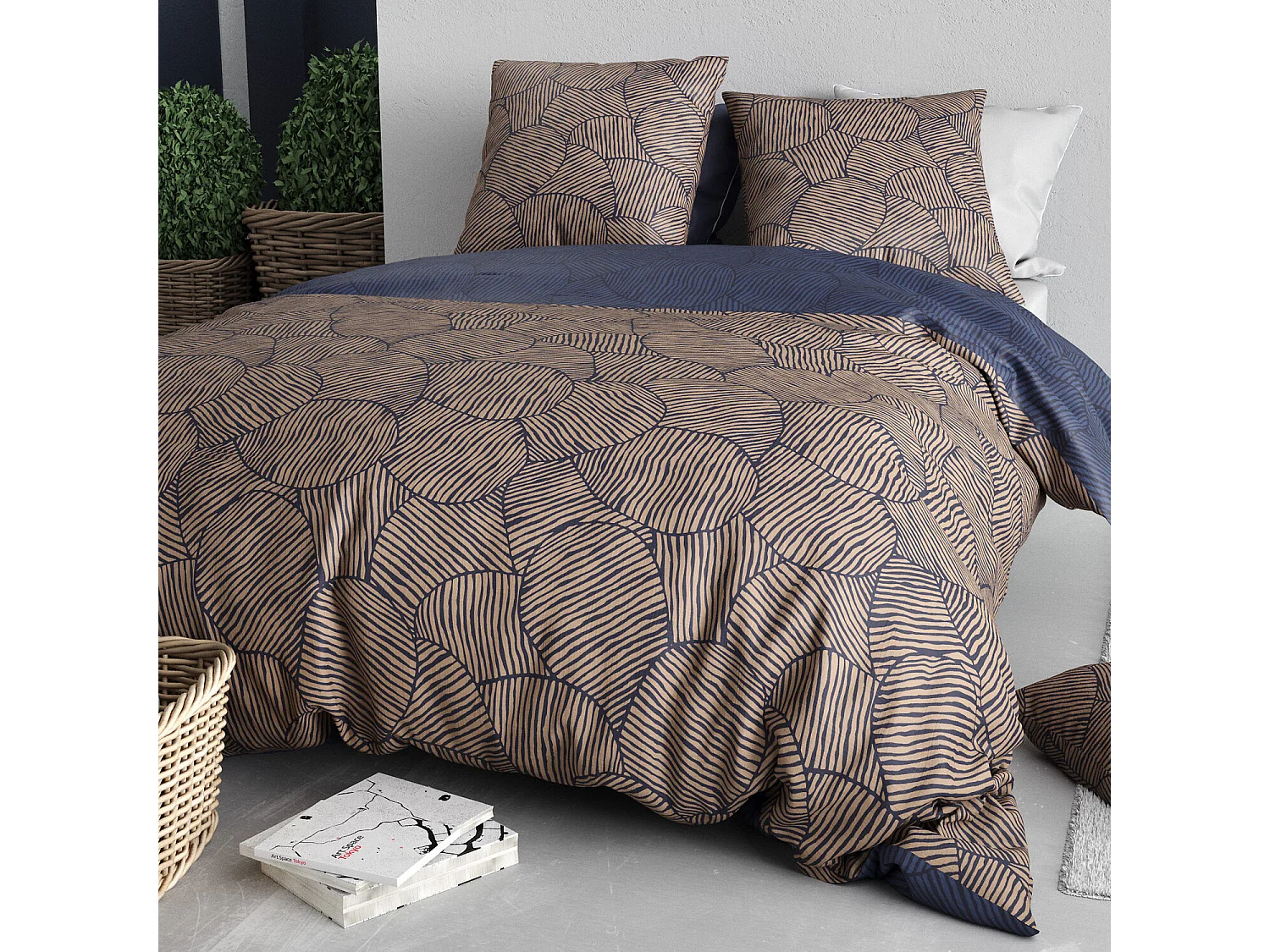 Parure Housse De Couette Ninon 100% Coton Imprimée