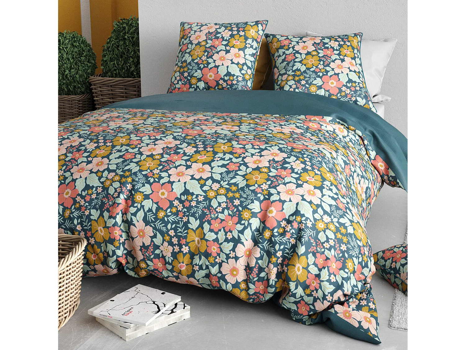 Parure Housse De Couette  Ondine 100% Coton Imprimée