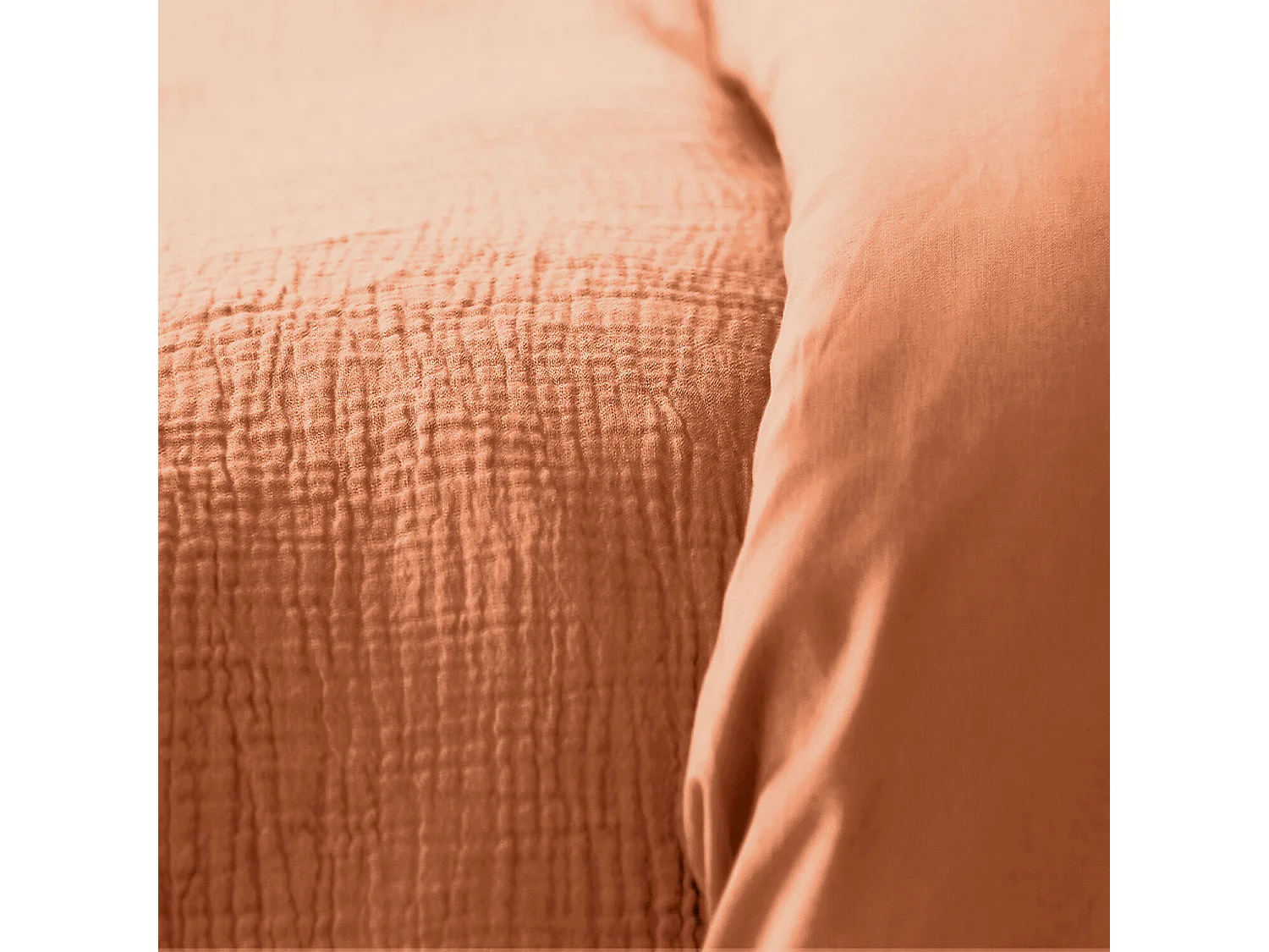 Parure Housse De Couette 100% Gaze De Coton Caramel