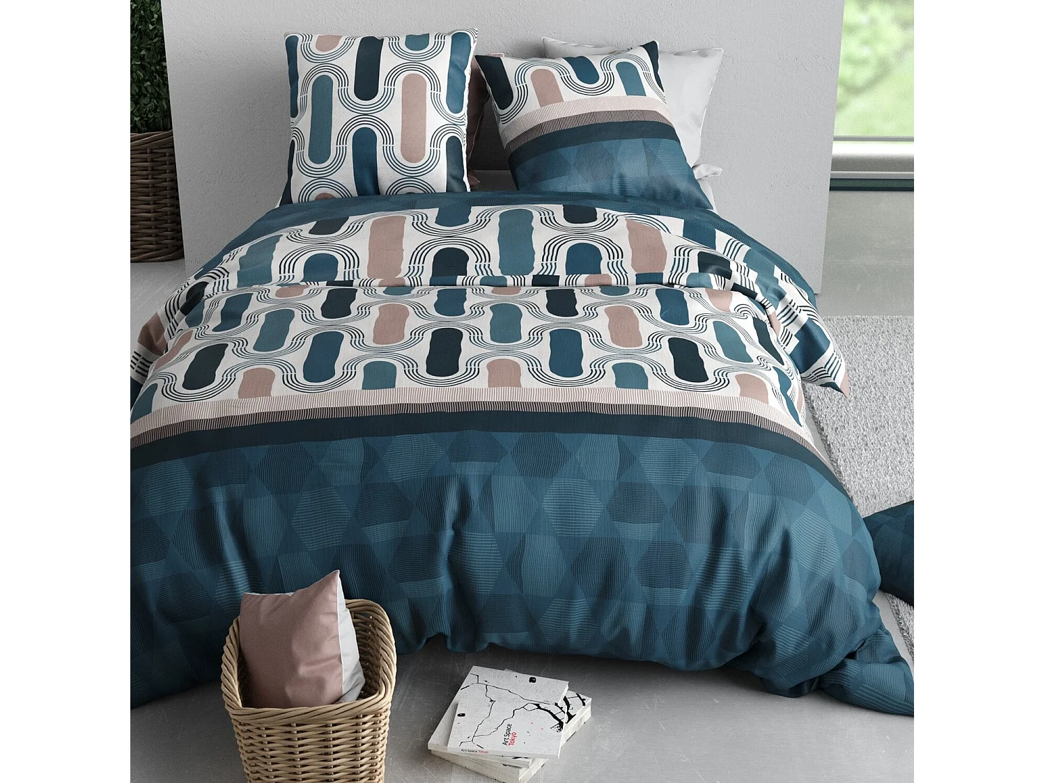 Parure housse de couette mistri coton imprimée