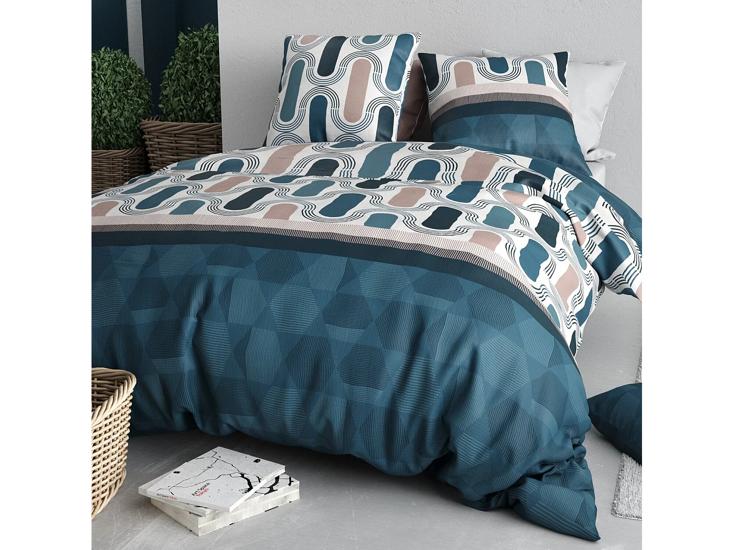 Parure housse de couette mistri coton imprimée