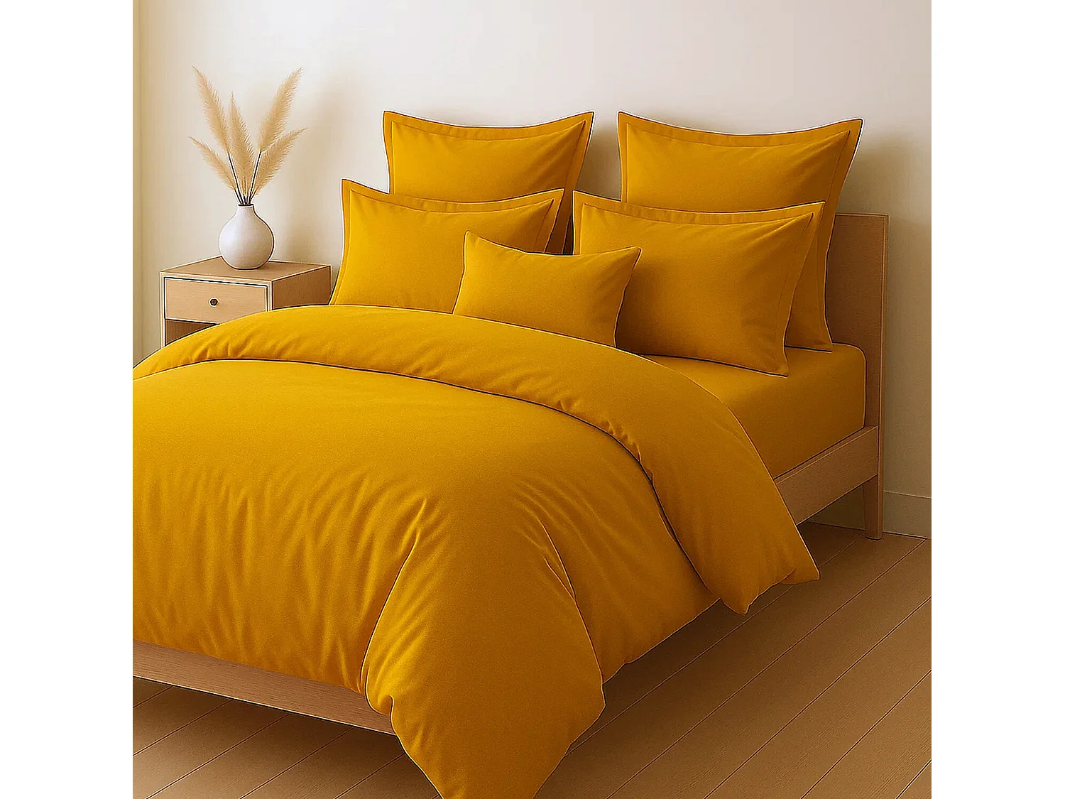 Parure Housse De Couette 100% Coton Safran
