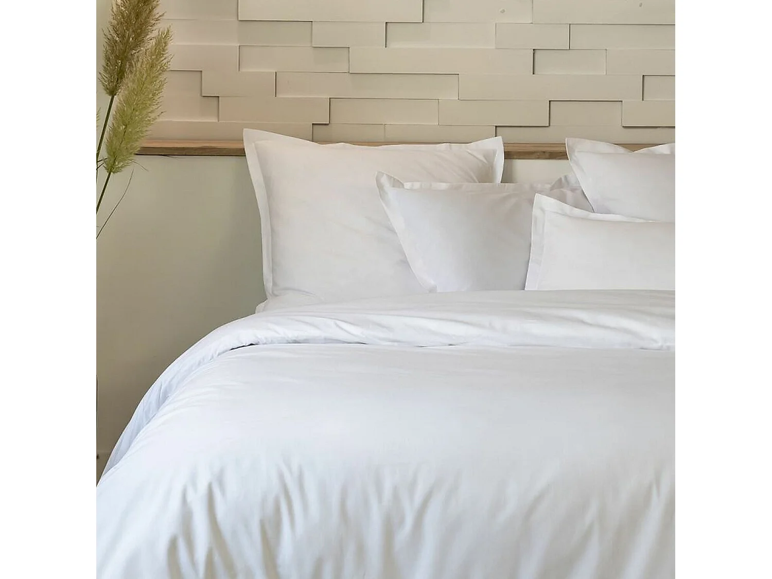 Parure Housse De Couette 100% Percale De Coton Blanc