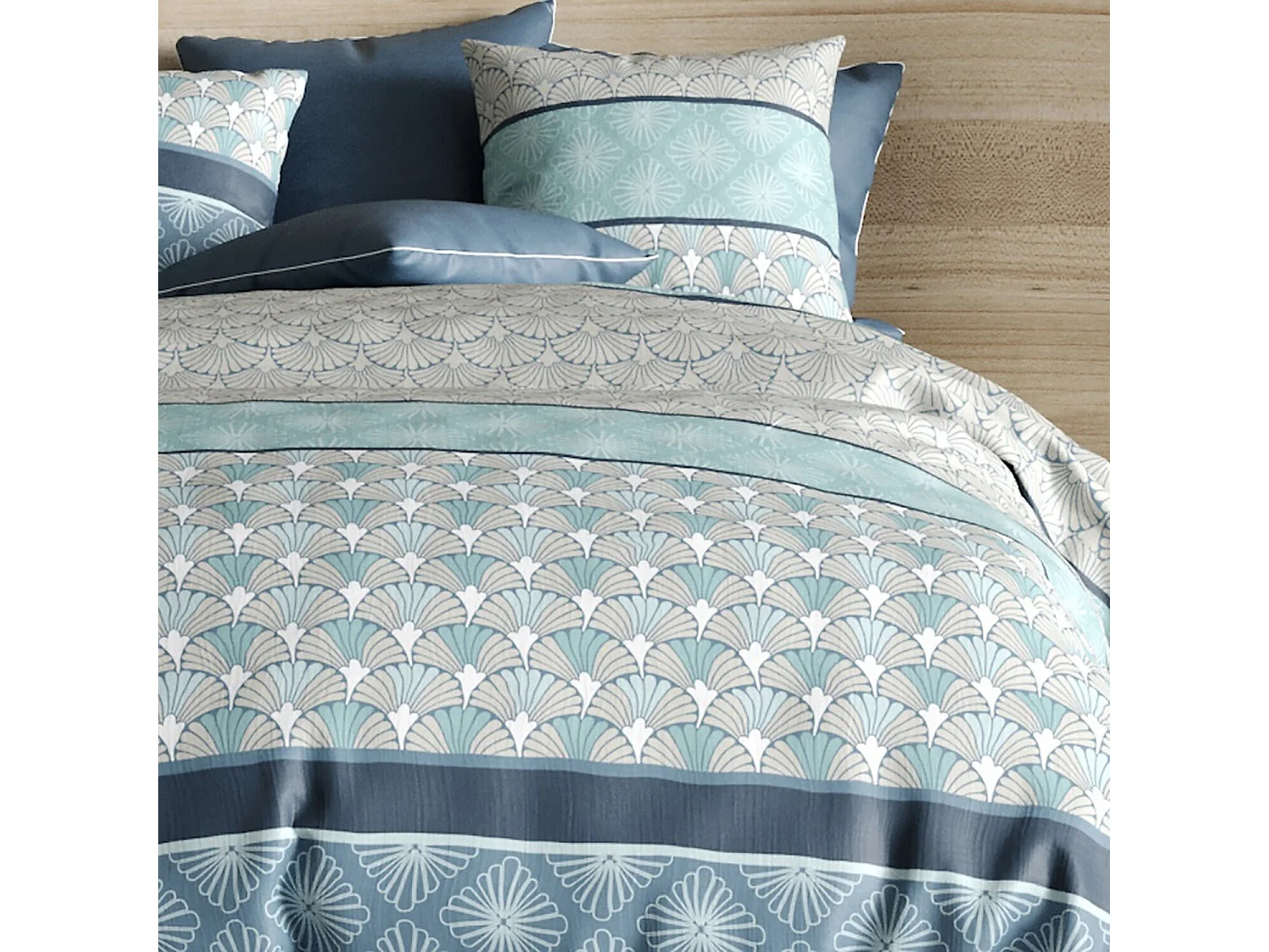 Parure housse de couette zircon coton imprimée