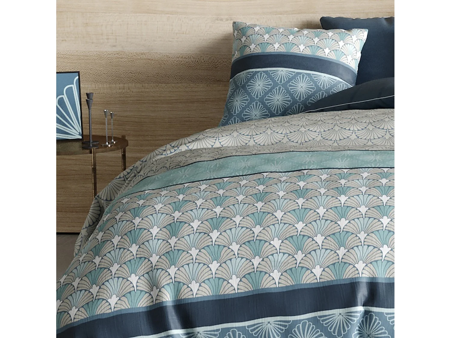 Parure housse de couette zircon coton imprimée