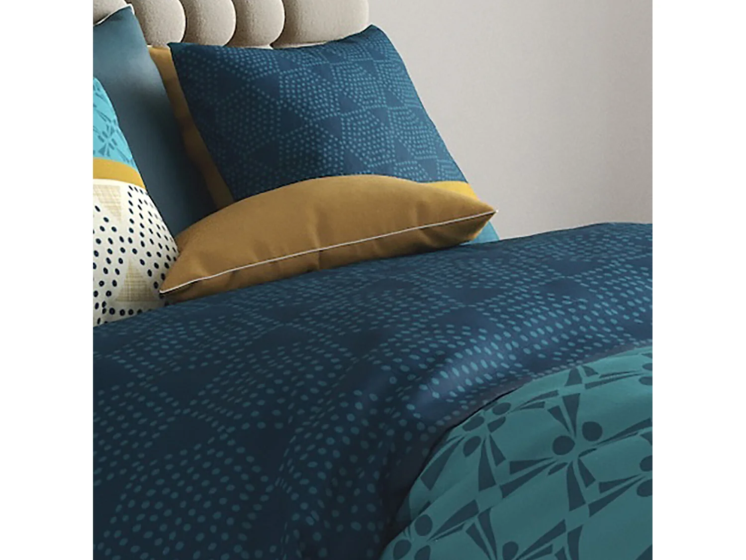 Parure housse de couette oda coton imprimée