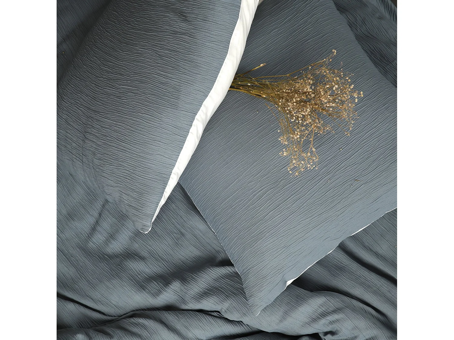 Parure Housse De Couette Gaze De Microfibre Bicolore