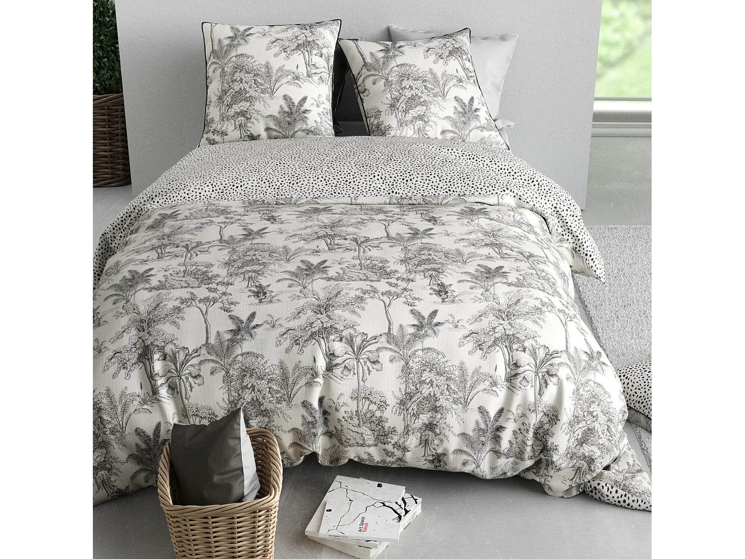 Parure Housse De Couette  Fauve 100% Coton Imprimée