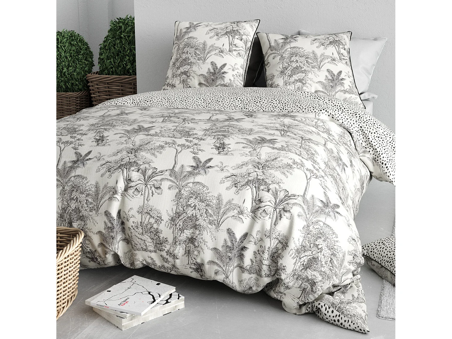 Parure Housse De Couette  Fauve 100% Coton Imprimée