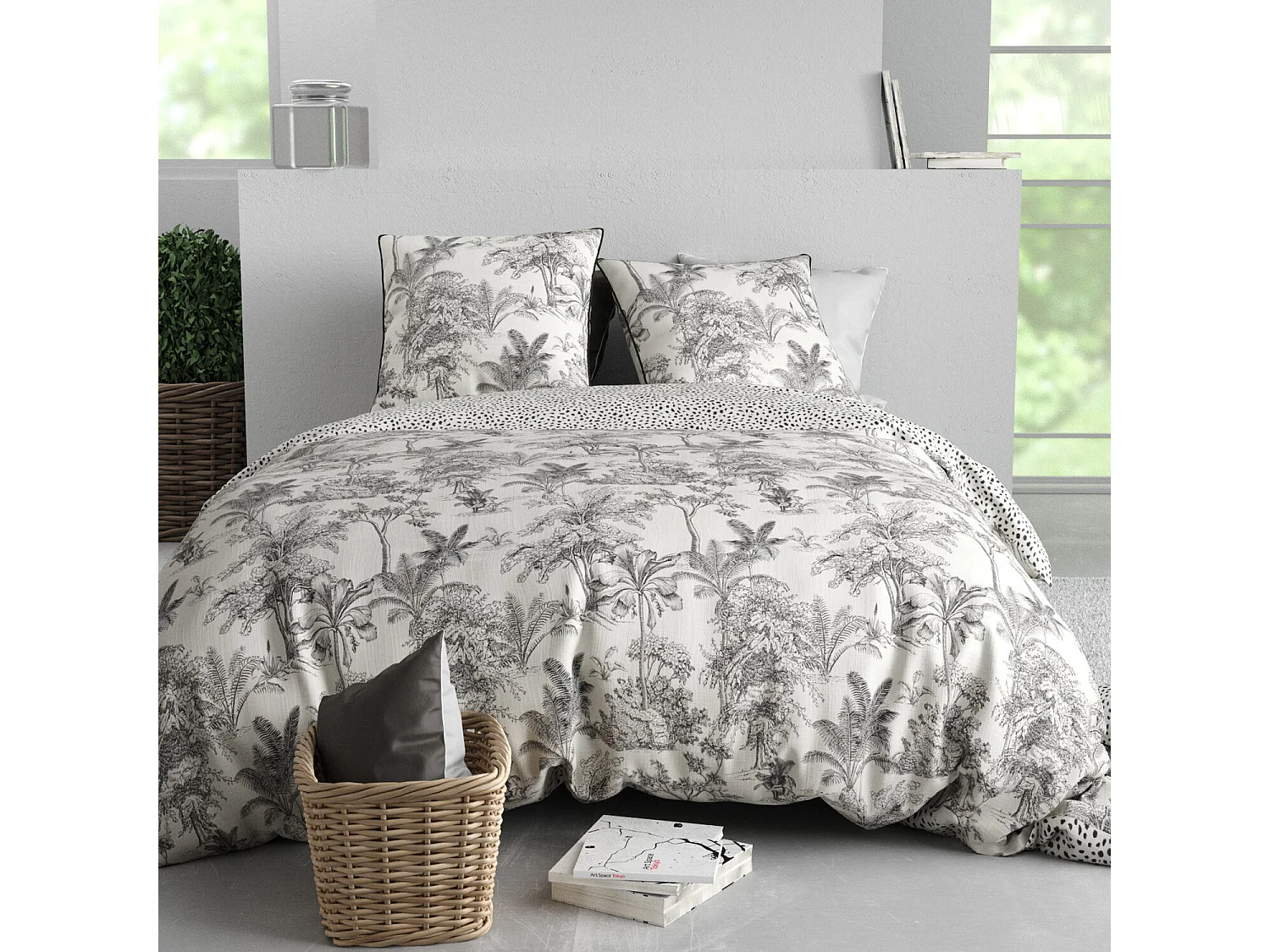 Parure Housse De Couette  Fauve 100% Coton Imprimée