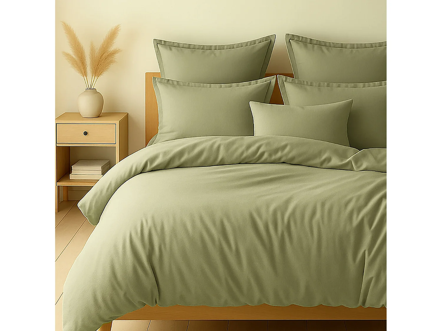 Parure Housse De Couette 100% Coton Verveine
