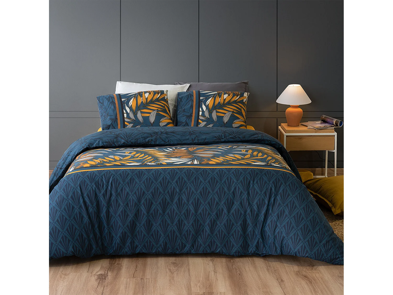 Parure Housse De Couette Salva 100% Coton Imprimée