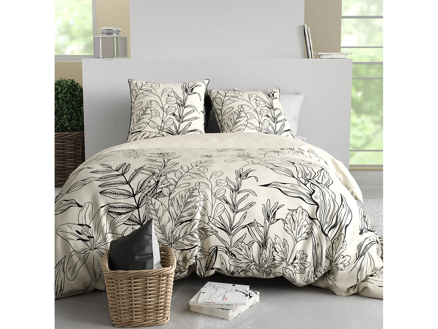 Parure housse de couette THAIS Coton Satin