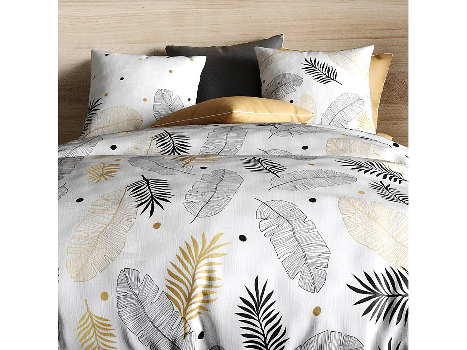 Parure Housse De Couette Envole 100 % Coton Gris