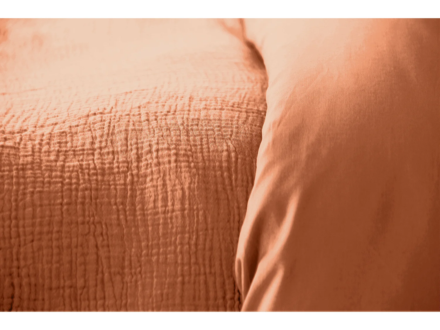 Parure housse de couette 100% gaze de coton kaki