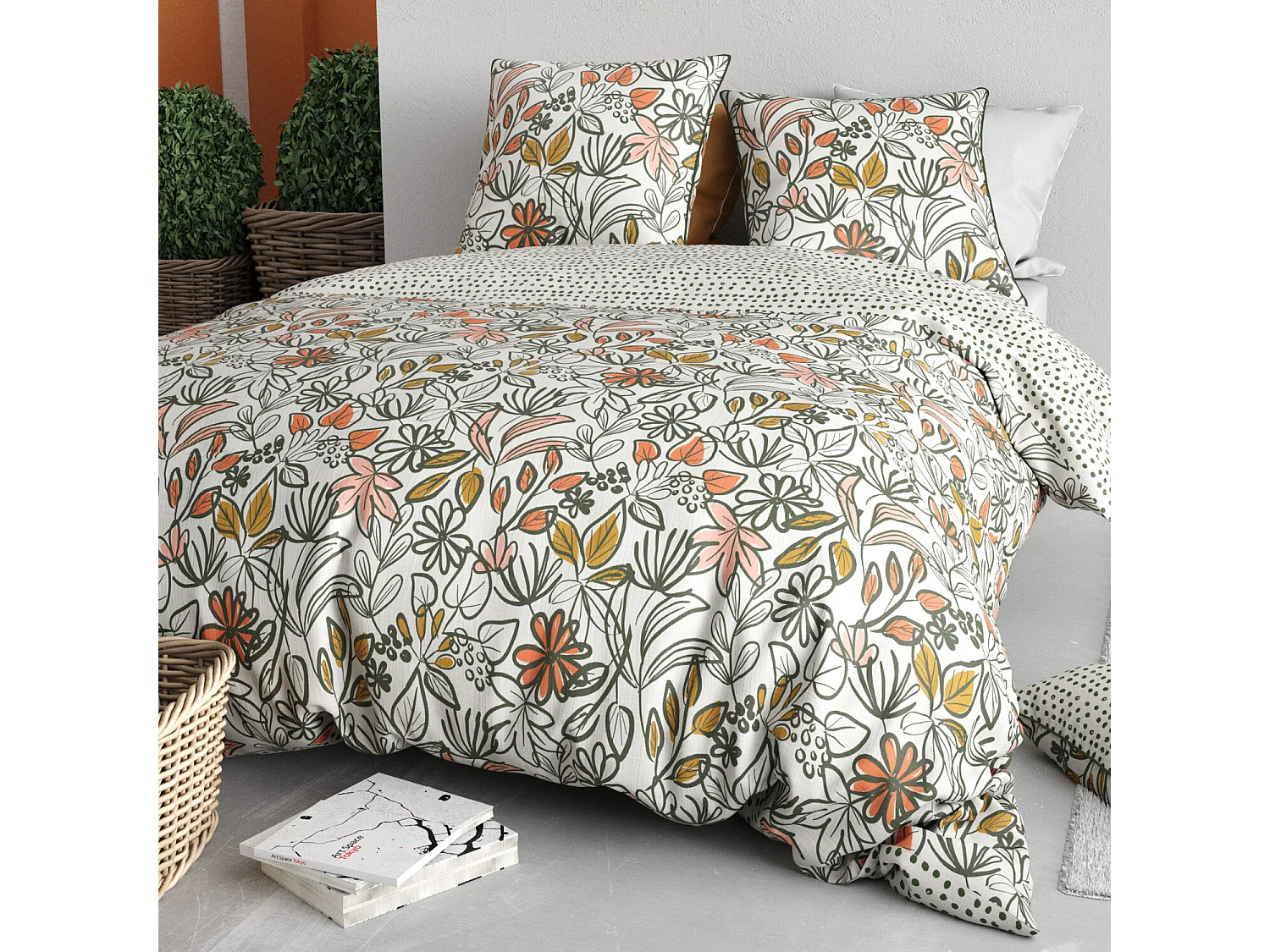 Parure Housse De Couette  Narcisse 100% Coton Imprimée