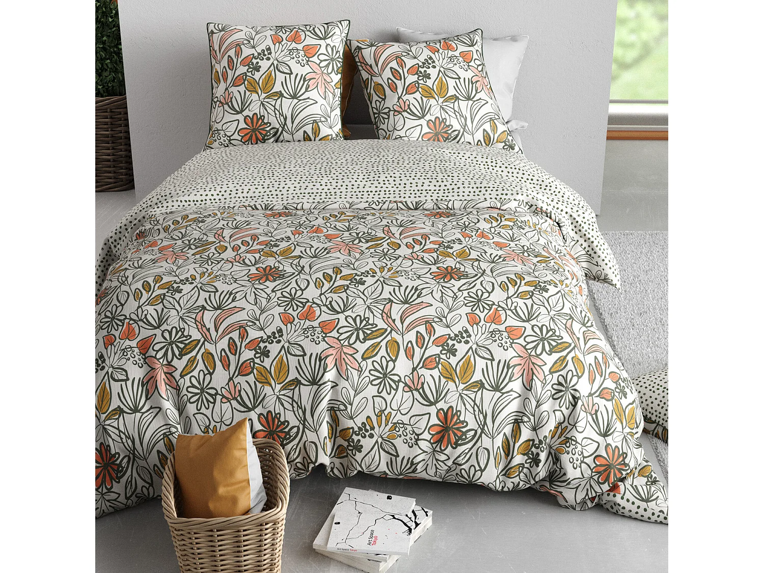 Parure Housse De Couette  Narcisse 100% Coton Imprimée