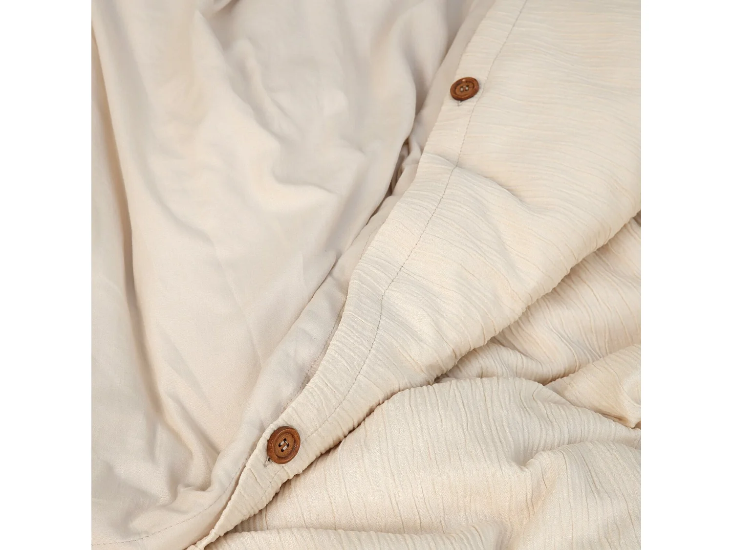 Parure Housse De Couette Gaze De Microfibre Ecru Naturel