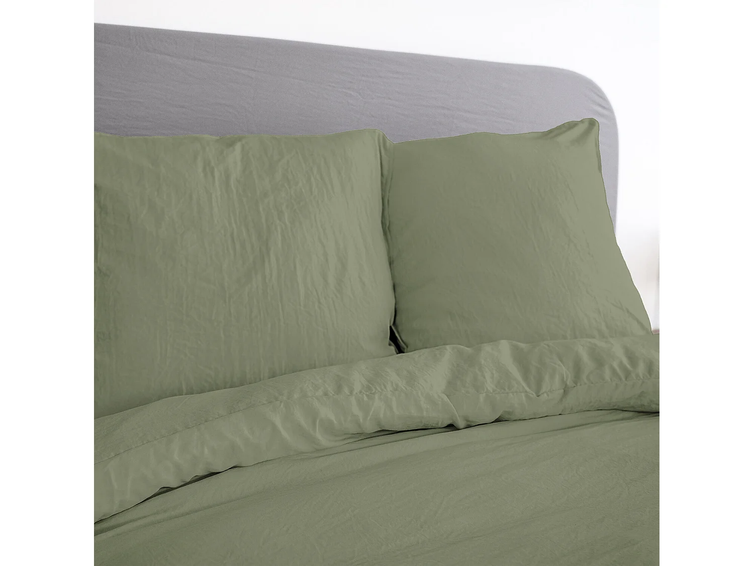 Parure Housse De Couette 100% Polyester Vert Olive
