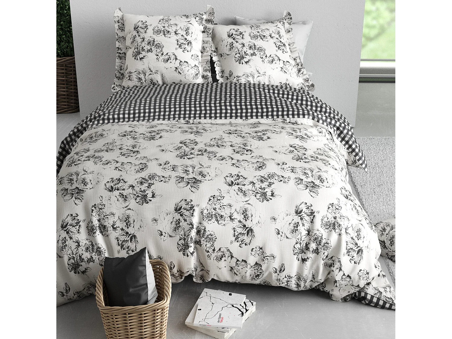 Parure housse de couette ornella coton imprimée