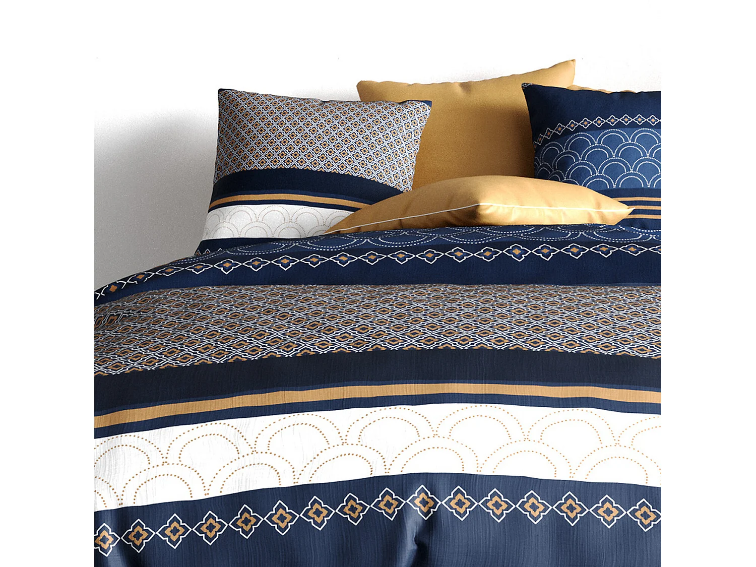 Parure housse de couette kalypso coton imprimée